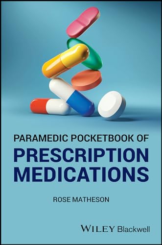 Book cover: "Paramedic Pocketbook of Prescription Medications" with stacked pills.