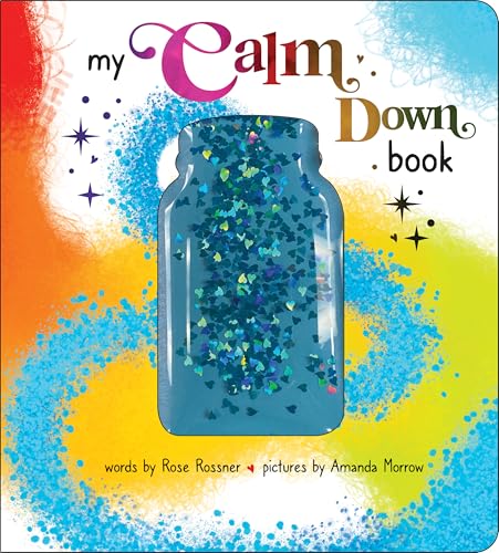 Book cover with a blue glitter-filled jar on a colorful, splashed background.