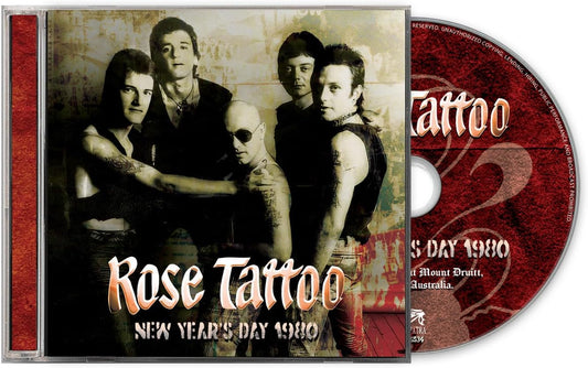 Rose Tattoo album "New Years Day 1980" CD case and disc shown.
