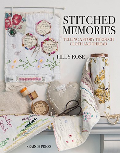 Book cover featuring embroidered fabric, sewing notions, and a heart-shaped cushion on a mantel.