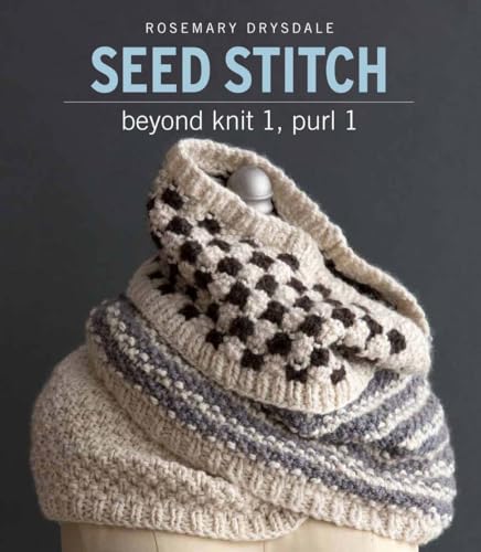 Book cover featuring a knitted cowl with textured seed stitch patterns.