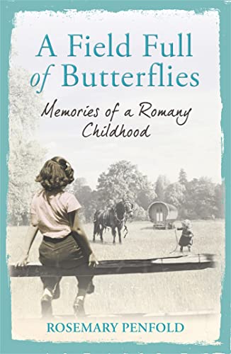 Book cover depicting a young girl, horse-drawn caravan, and field.