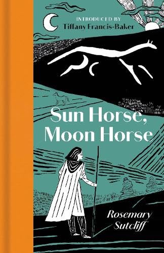 Colorful children's book cover featuring two horse illustrations under sun and moon.