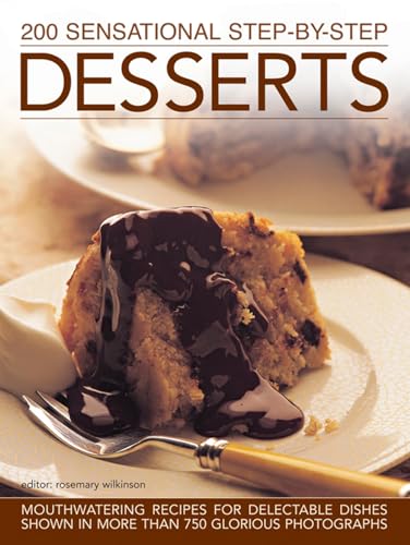 Dessert cookbook cover with chocolate cake and text "DESSERTS".
