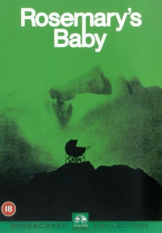 DVD cover for Rosemary's Baby featuring a silhouette of a pram against green background.
