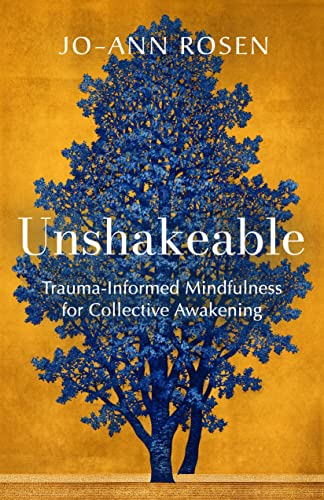 Book cover: blue tree silhouette on a textured golden background.