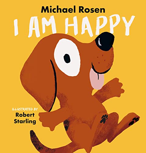 Book cover with illustration of a cheerful, brown cartoon dog.