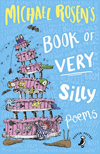 "Book cover with cartoon illustration of a pink, multi-level bed, on a blue background."