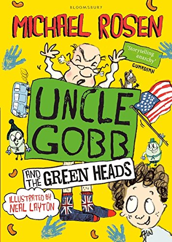 Book cover: “Uncle Gobb And The Green Heads” with cartoon illustrations.