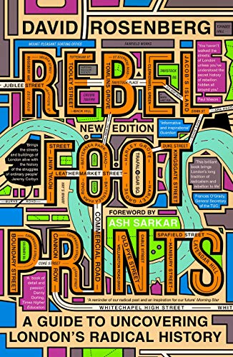 Book cover: “Rebel Footprints” – London radical history guide, colorful map design.