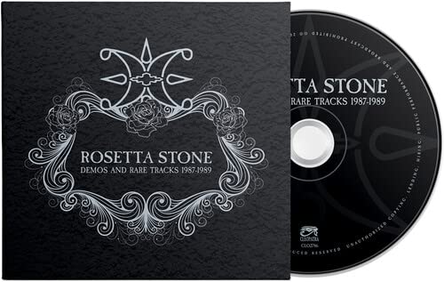 Rosetta Stone CD: black case with ornate design and silver disc.