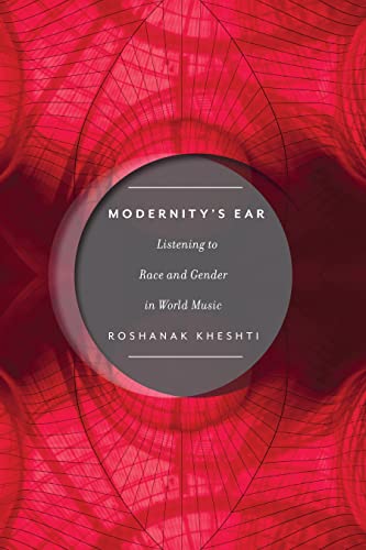 Book cover: red abstract design with title "Modernity's Ear" and author name.