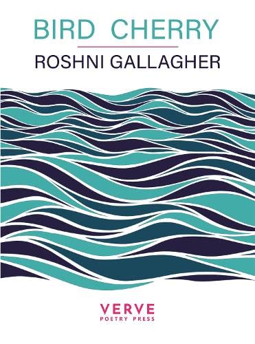 Book cover for “Bird Cherry” with abstract blue wave design.