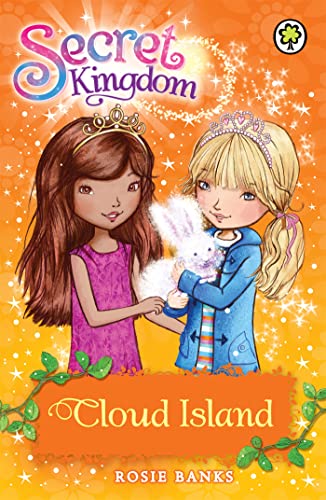 Book cover with two young girls and a white rabbit.