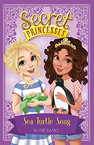 Book cover featuring two young girls, a sea turtle, and a penguin.