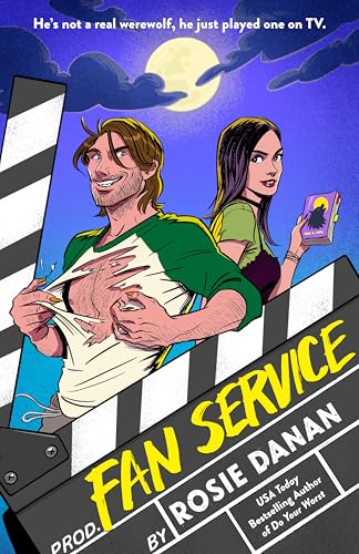 Book cover: man with ripped shirt, woman, and a film clapperboard.