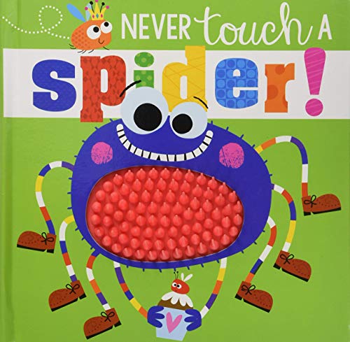 Book cover featuring a purple spider with a textured red belly on green background.