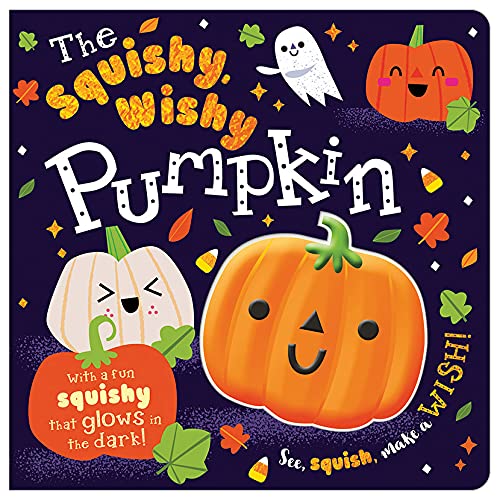Book cover with smiling pumpkins, a ghost, and glowing-in-the-dark text.