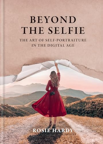 Book cover: woman with camera, tearing open a landscape background.