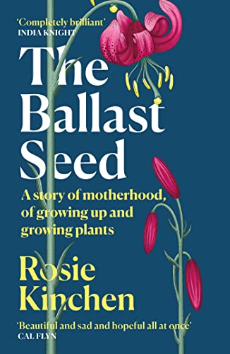 Book cover: "The Ballast Seed" with floral illustration, teal background.