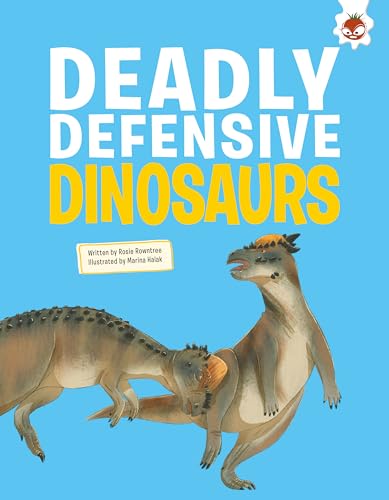 Book cover featuring illustrations of two armored dinosaurs on blue background.