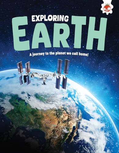 Book cover: Earth from space with a space station, titled "Exploring Earth".