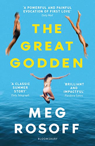 Book cover for "The Great Godden" by Meg Rosoff, featuring divers.