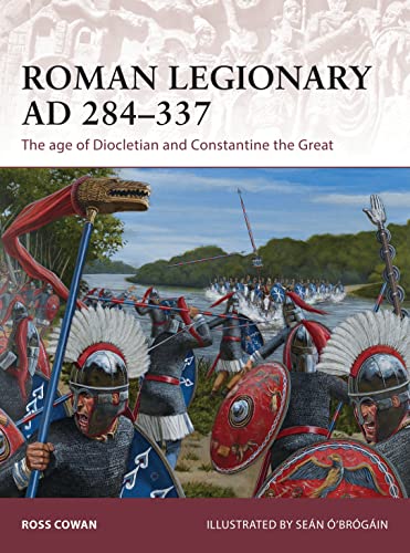Book cover depicting Roman legionaries in battle, AD 284-337.