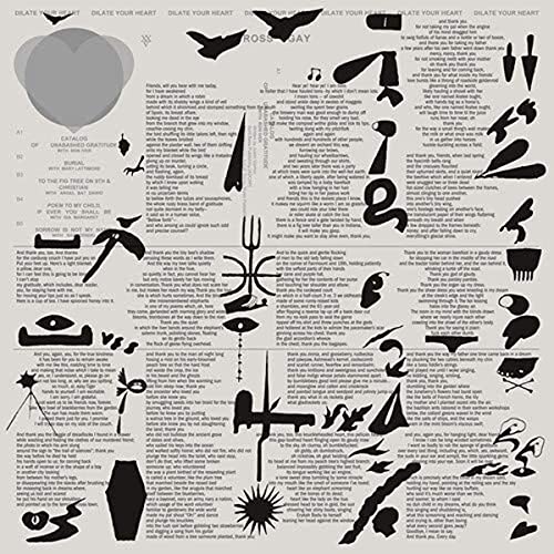 Ross Gay - Dilate Your Heart" vinyl cover: abstract black shapes on beige.