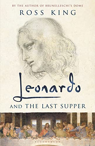 Book cover: Leonardo da Vinci sketch above “The Last Supper” painting.