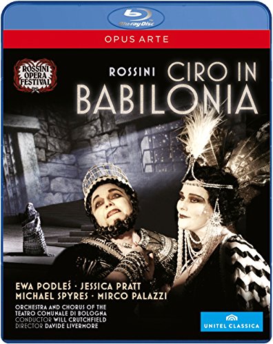 "Rossini: Ciro in Babilonia" Blu-ray cover featuring two opera singers in elaborate costumes.
