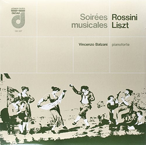 Album cover for Rossini’s Soirées Musicales, featuring sketched figures.