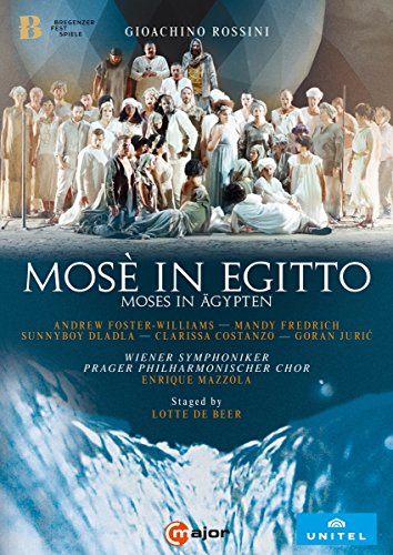 DVD cover for Rossini’s “Moses in Egypt” opera, featuring a large cast.