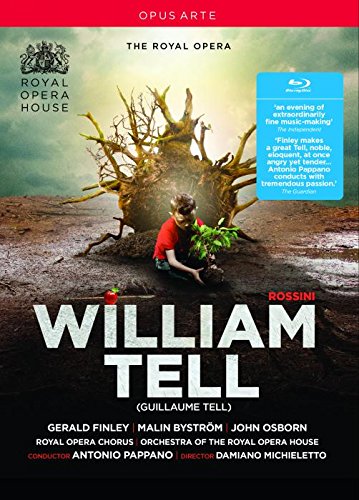 Blu-ray cover for Rossini’s William Tell, featuring a boy and a tree stump.