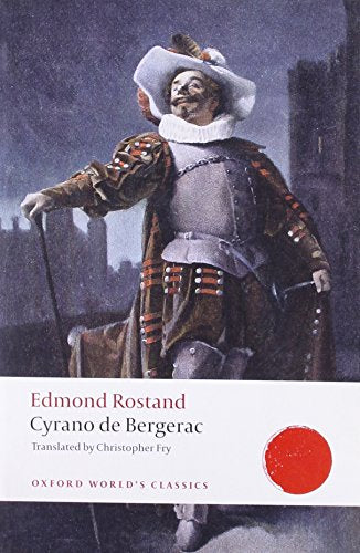 Book cover: Cyrano de Bergerac, featuring a man in 17th-century attire.