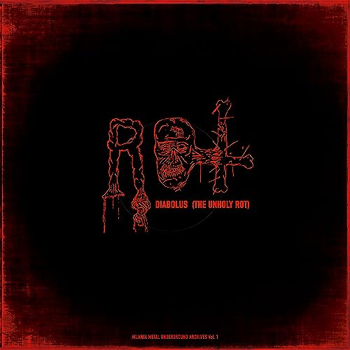Red line art of skull and cross with album title "Diabolus.