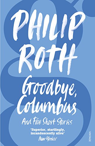 Book cover: "Goodbye, Columbus" by Philip Roth, with blue and white design.
