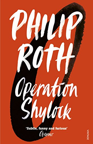 Book cover of Operation Shylock by Philip Roth with white text on orange background.