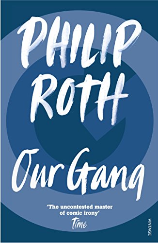 Book cover: “Our Gang” by Philip Roth, with white text on blue.