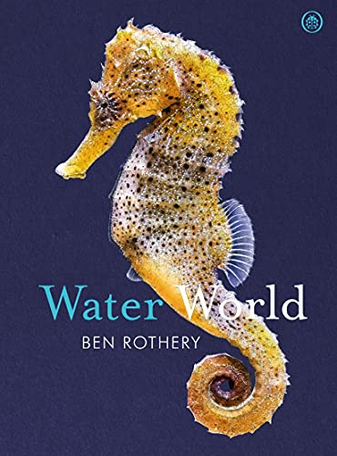 Book cover featuring a detailed illustration of a golden seahorse.