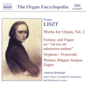 CD cover with Franz Liszt portrait and organ music details.