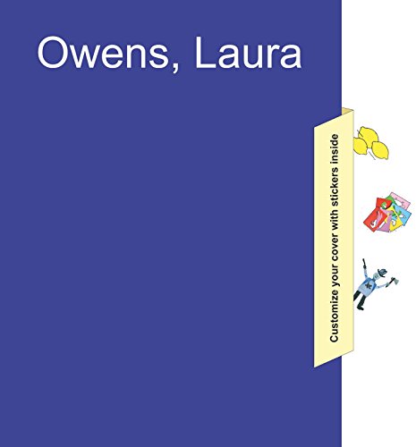 Book cover: blue background with white text and sticker illustrations.
