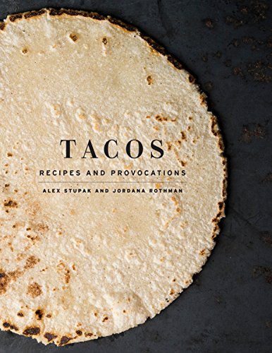 Cookbook cover featuring a single corn tortilla on a dark, textured background.