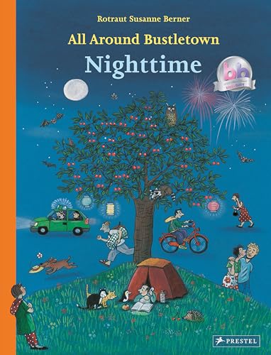 Book cover illustration of a nighttime scene with people, animals, and a large tree.