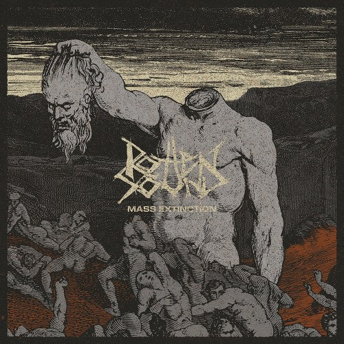 Dark album cover depicting a giant figure and struggling people.