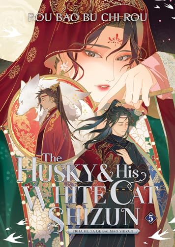 Novel cover featuring two men and a white fox, ornate gold details.