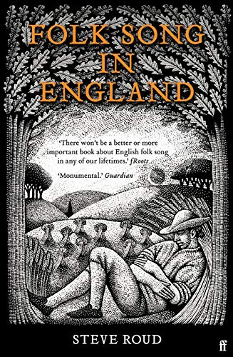 Book cover: “Folk Song in England” with detailed woodcut-style illustration.