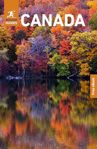 Rough Guides Canada travel book cover showing vibrant autumn trees reflected in calm water.