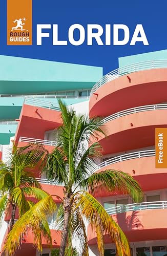 Rough Guides Florida travel book cover featuring a palm tree against a pink building.