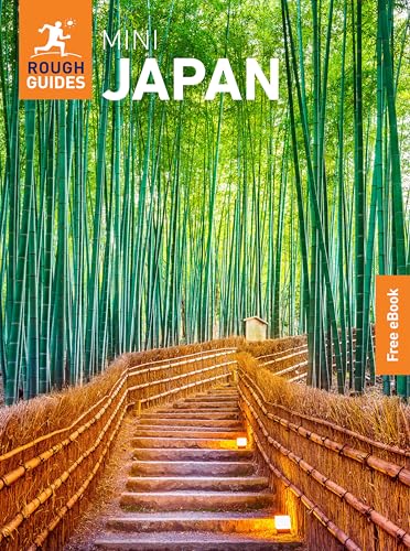 Rough Guides Mini Japan travel book cover featuring a bamboo forest path with stairs.